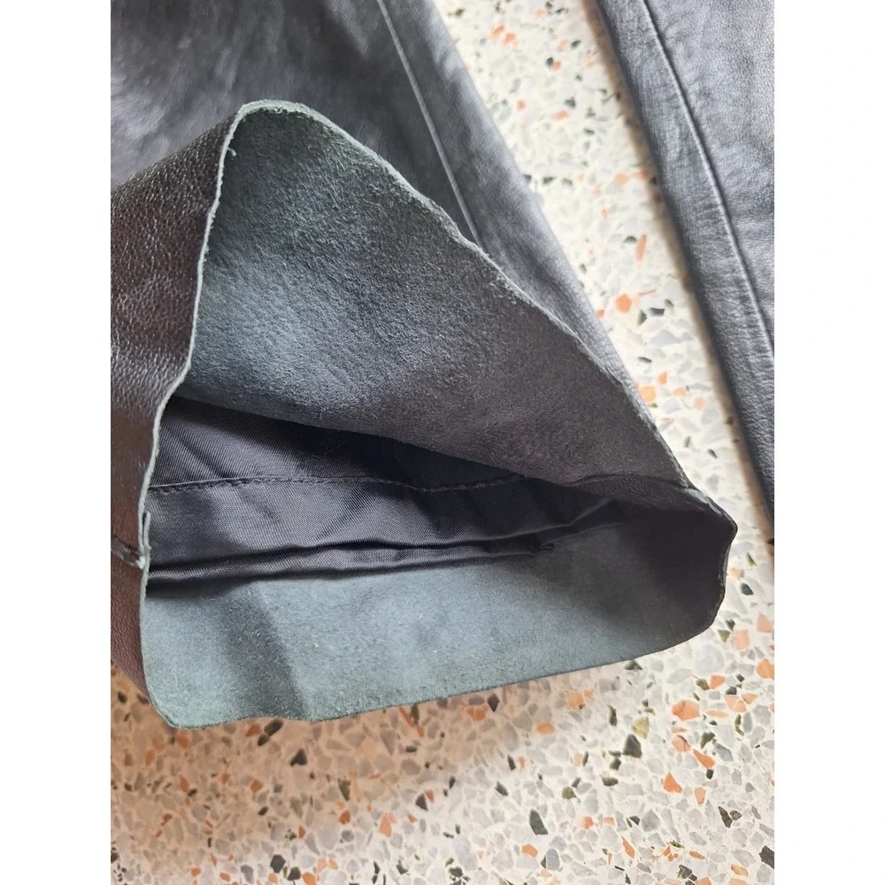 Hugo Buscati 100% Genuine Leather Full Length Moto Lined Pants - Picture 9 of 12